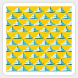 Paper Hats Pattern Blue Yellow Sticker